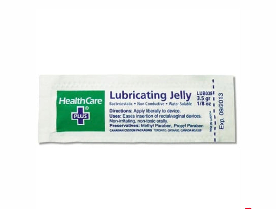 HealthCare Plus Lubricating Jelly 3.5-g packet 145/bx  Pelvic Health  Supplies