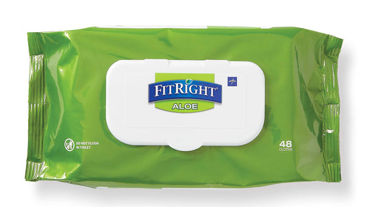 FitRight®  Aloe Pre-Moistened Washcloth 100/pk, 6/cs